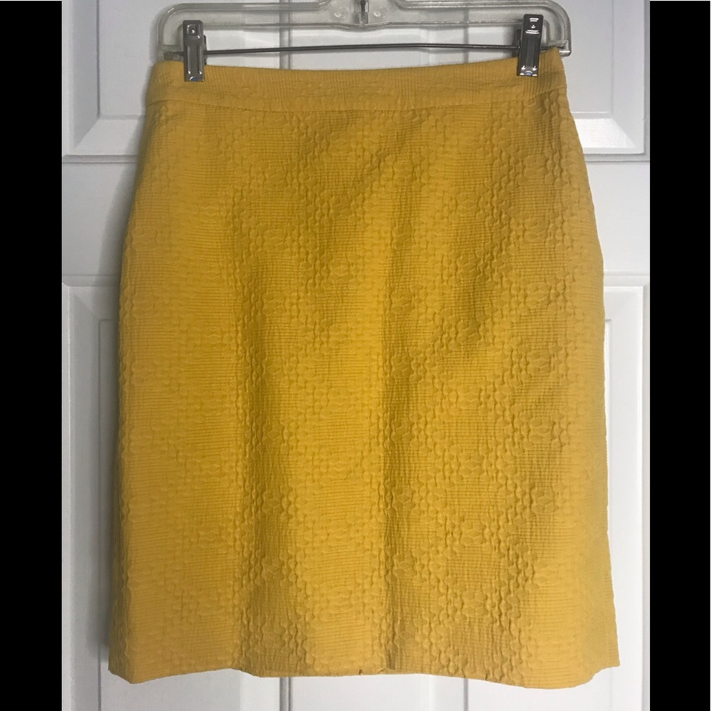 Banana Republic Yellow Textured Skirt